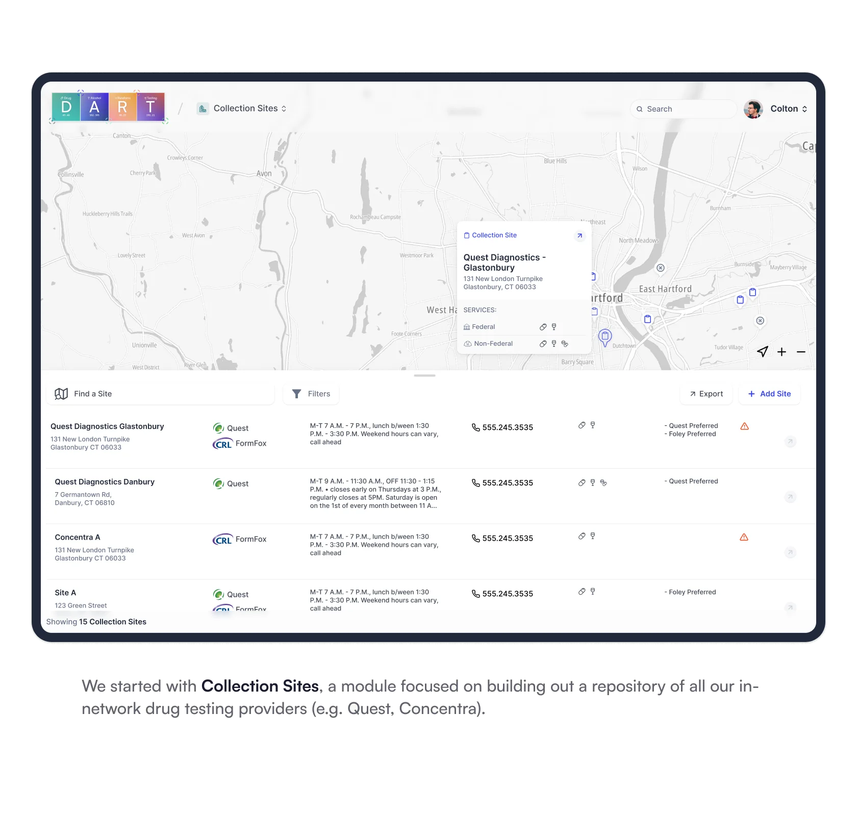 Collection Site Map Search